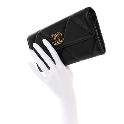 Chanel Lambskin Quilted Chanel 19 Flap Wallet Black 2 of 11