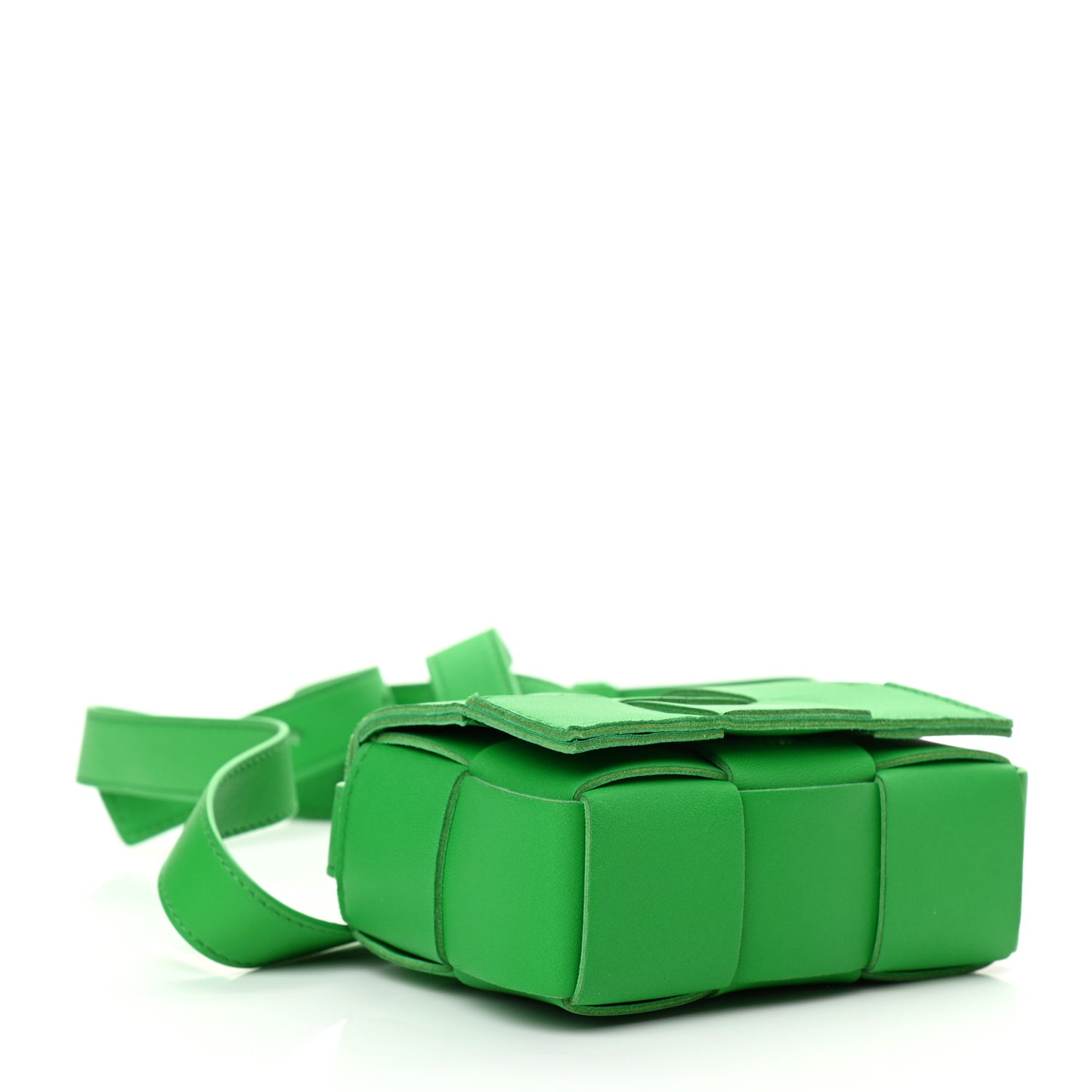 Lambskin Maxi Intrecciato Extra Mini Cassette Crossbody Bag Parakeet