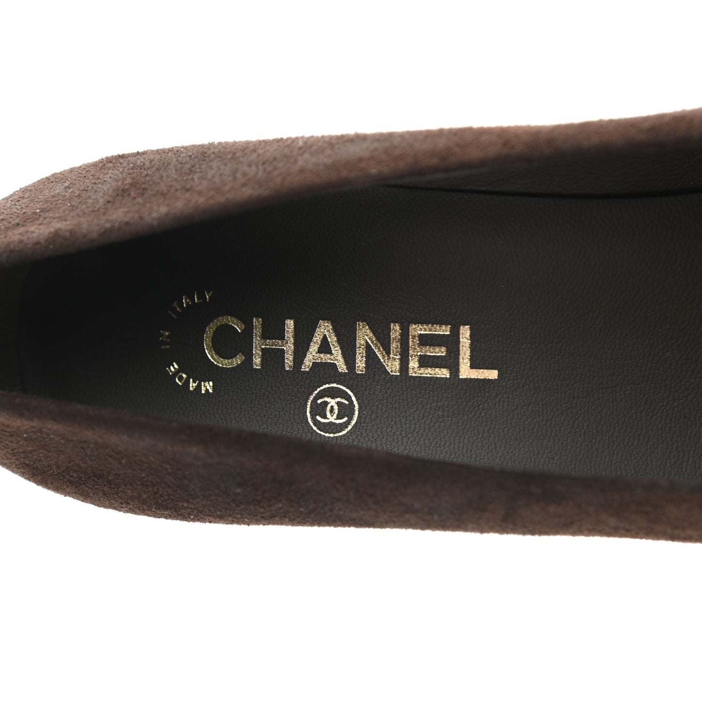 Kid Suede Patent Calfskin Cap Toe CC Pumps 39.5 Brown Black