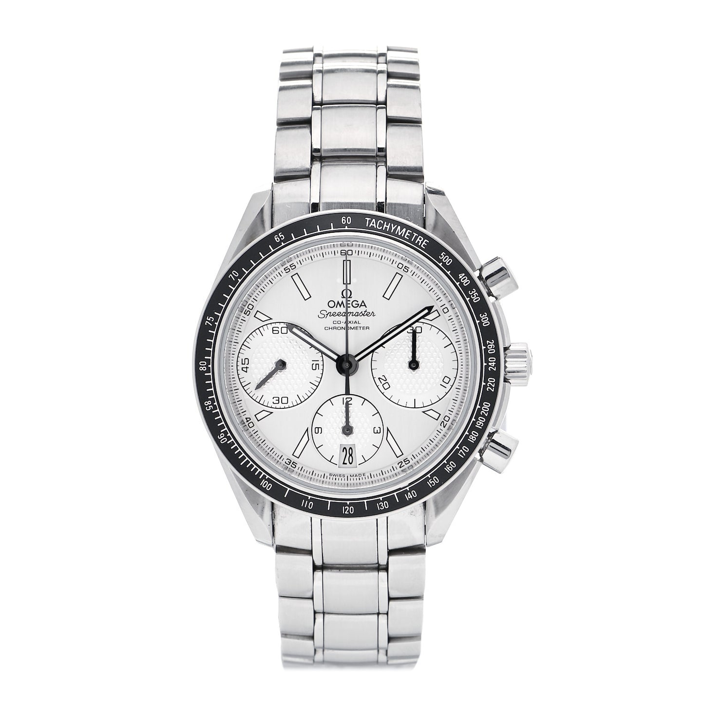 Stainless Steel 40mm Speedmaster Racing Co-Axial Chronograph Automatic Watch White 326.30.40.50.02.001