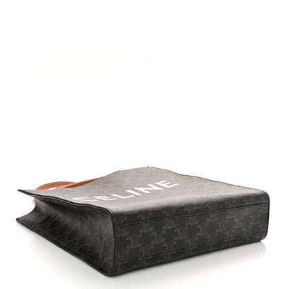 Celine Triomphe Canvas Calfskin Small Vertical Cabas Tan 4 of 11