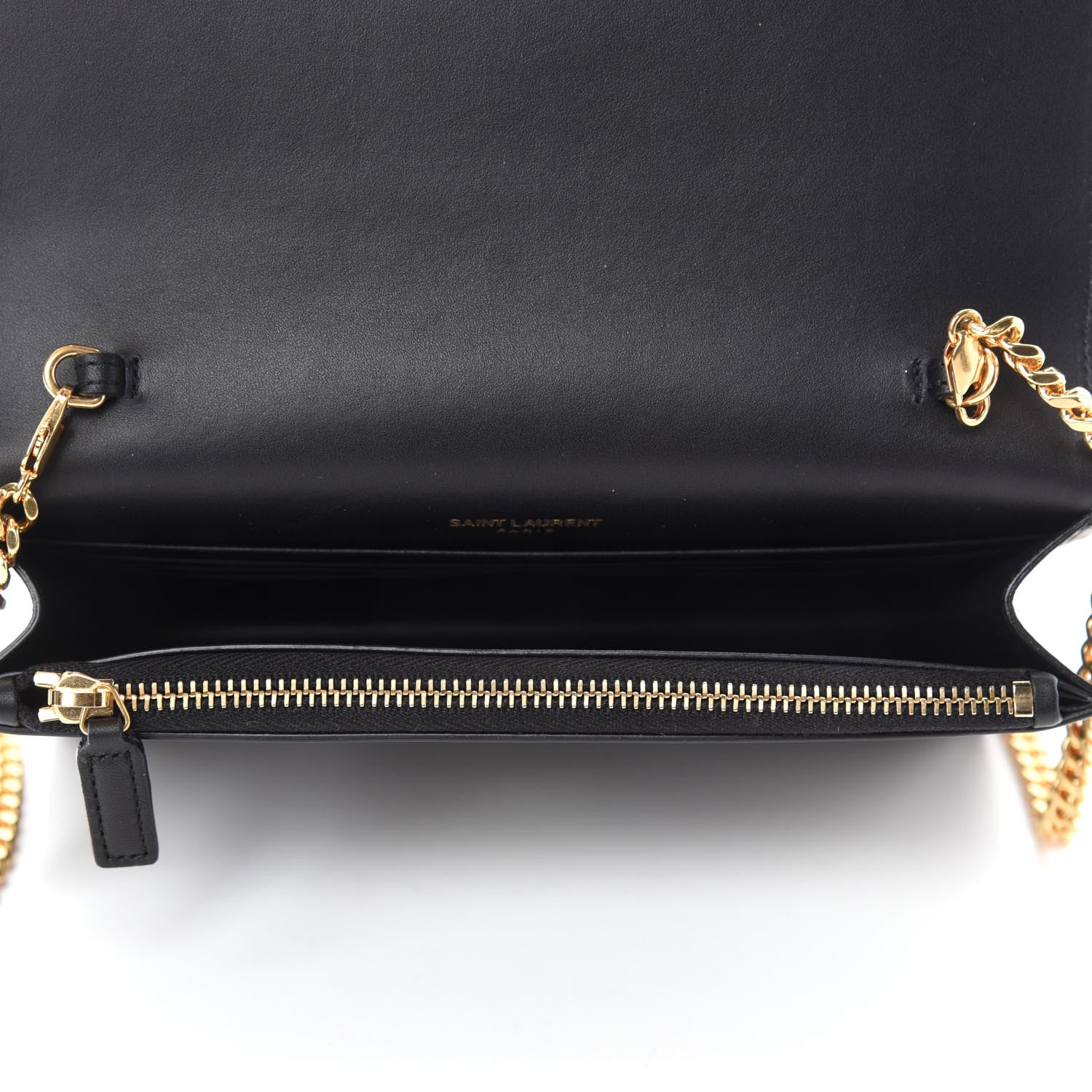 Saint Laurent Smooth Calfskin Classic Monogram Kate Tassel Chain Wallet Black 5 of 10