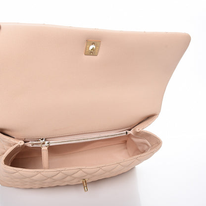 Chanel Caviar Quilted Medium Coco Handle Flap Light Beige 6 of 10