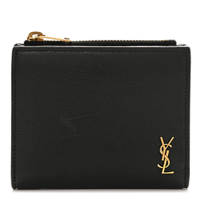 Saint Laurent Calfskin Compact Zip Wallet Black 1 of 7