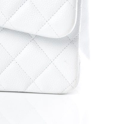 Chanel Caviar Quilted Jumbo Double Flap White 16 of 17