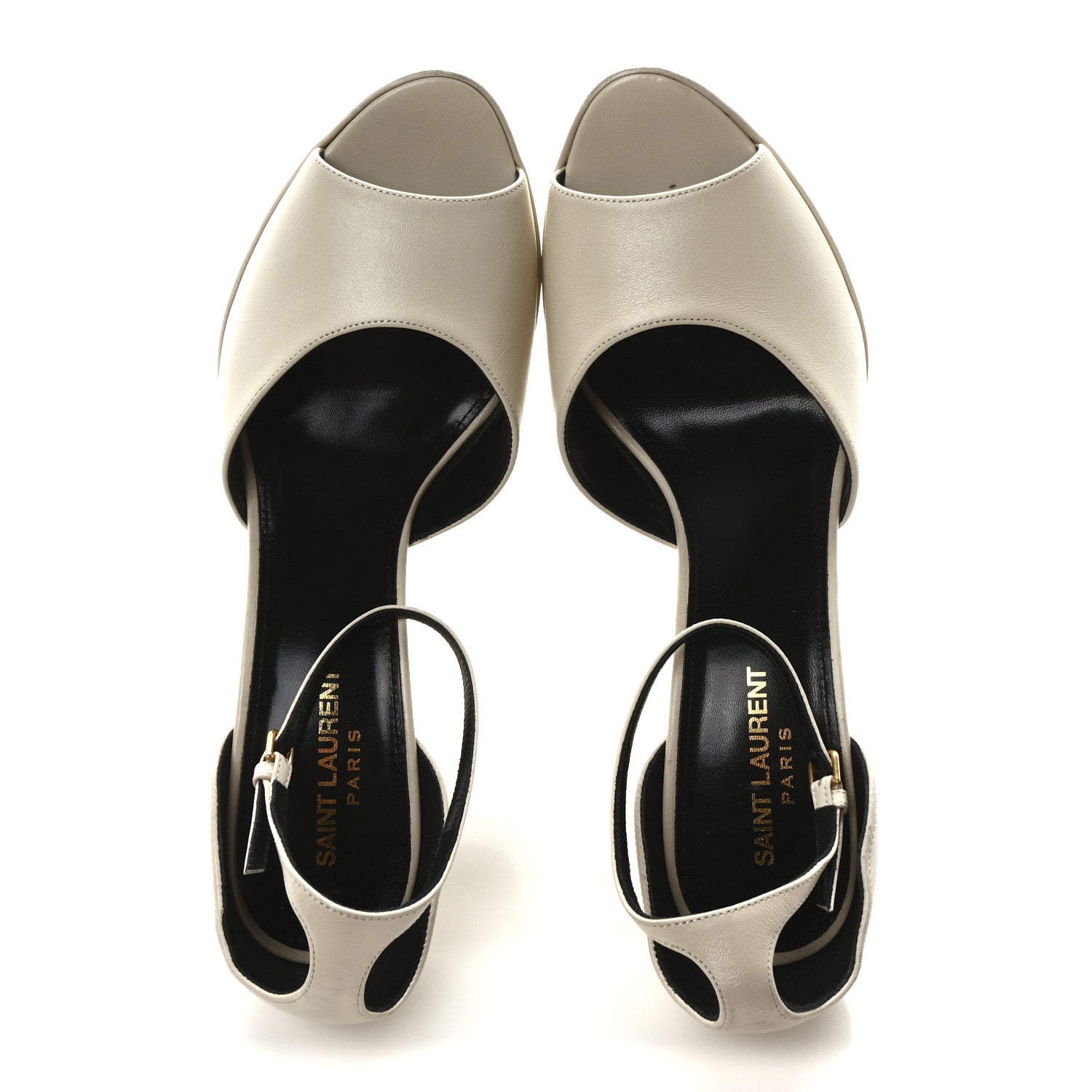 Saint Laurent Goatskin Belfagor Jodie 95 Platform Sandals  41 Pearl 2 of 9