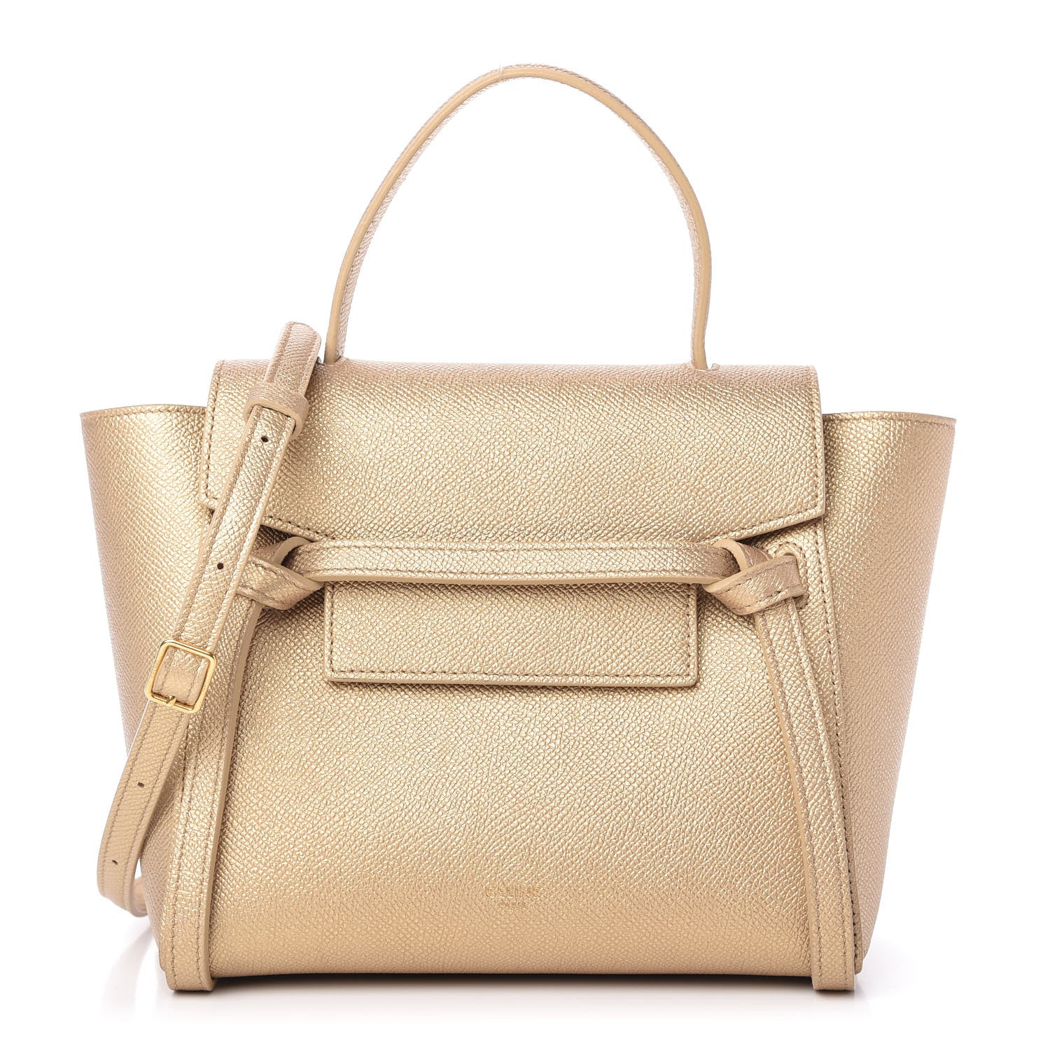 Celine Laminated Calfskin Nano Belt Bag Gold 1 of 9