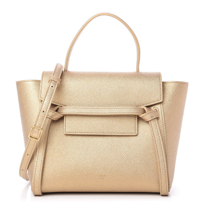 Celine Laminated Calfskin Nano Belt Bag Gold 1 of 9