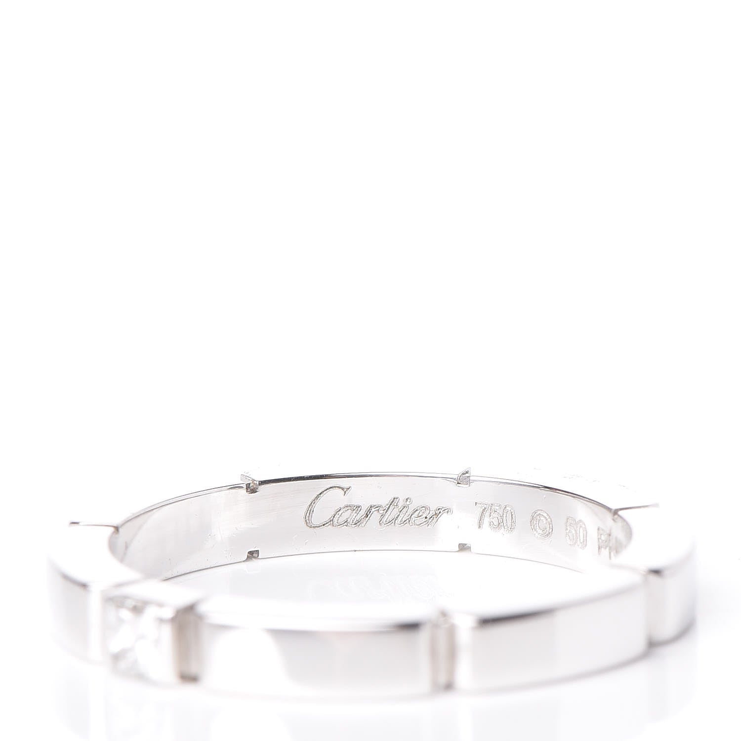 Cartier 18K White Gold Diamond 2.5mm Maillon Panthere Wedding Band Ring 50 5.25 4 of 7