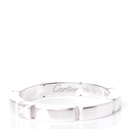 Cartier 18K White Gold Diamond 2.5mm Maillon Panthere Wedding Band Ring 50 5.25 4 of 7