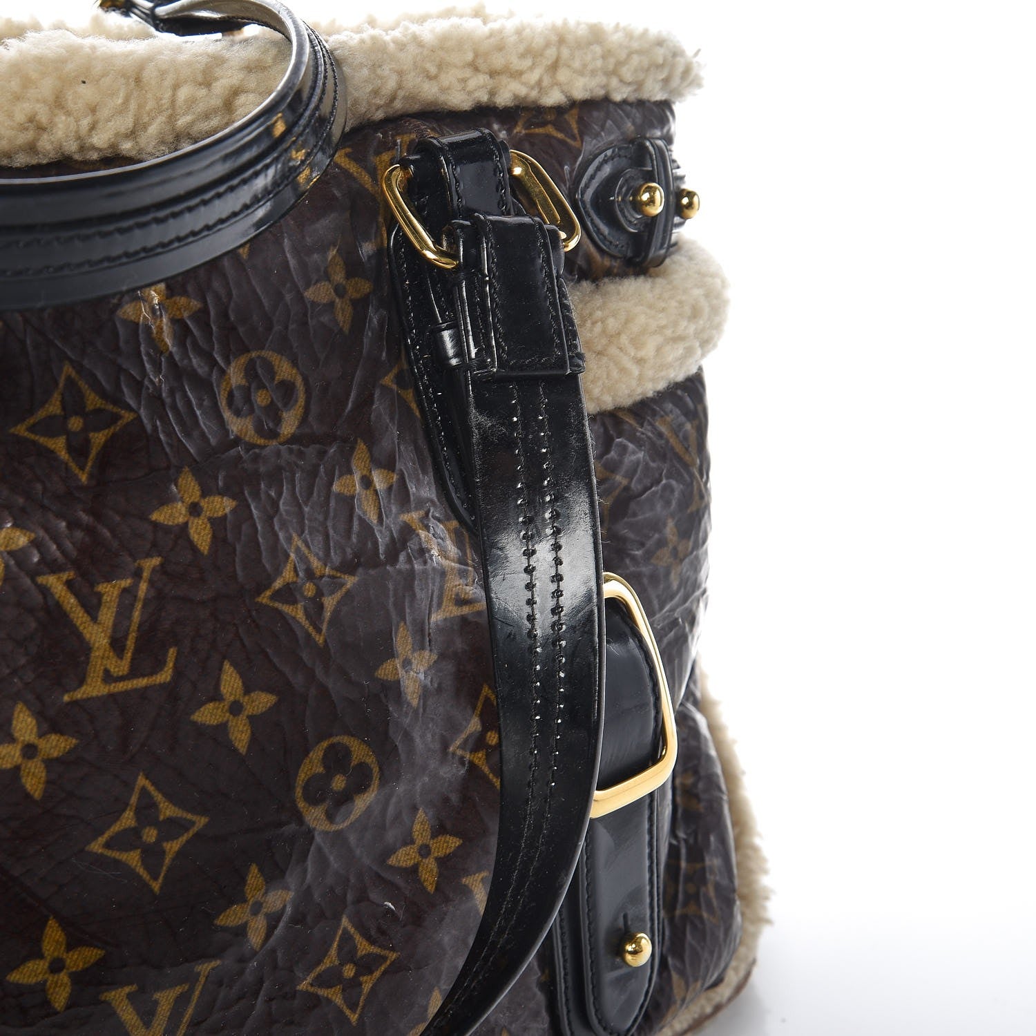Louis Vuitton Patent Monogram Shearling Sac Thunder 8 of 11