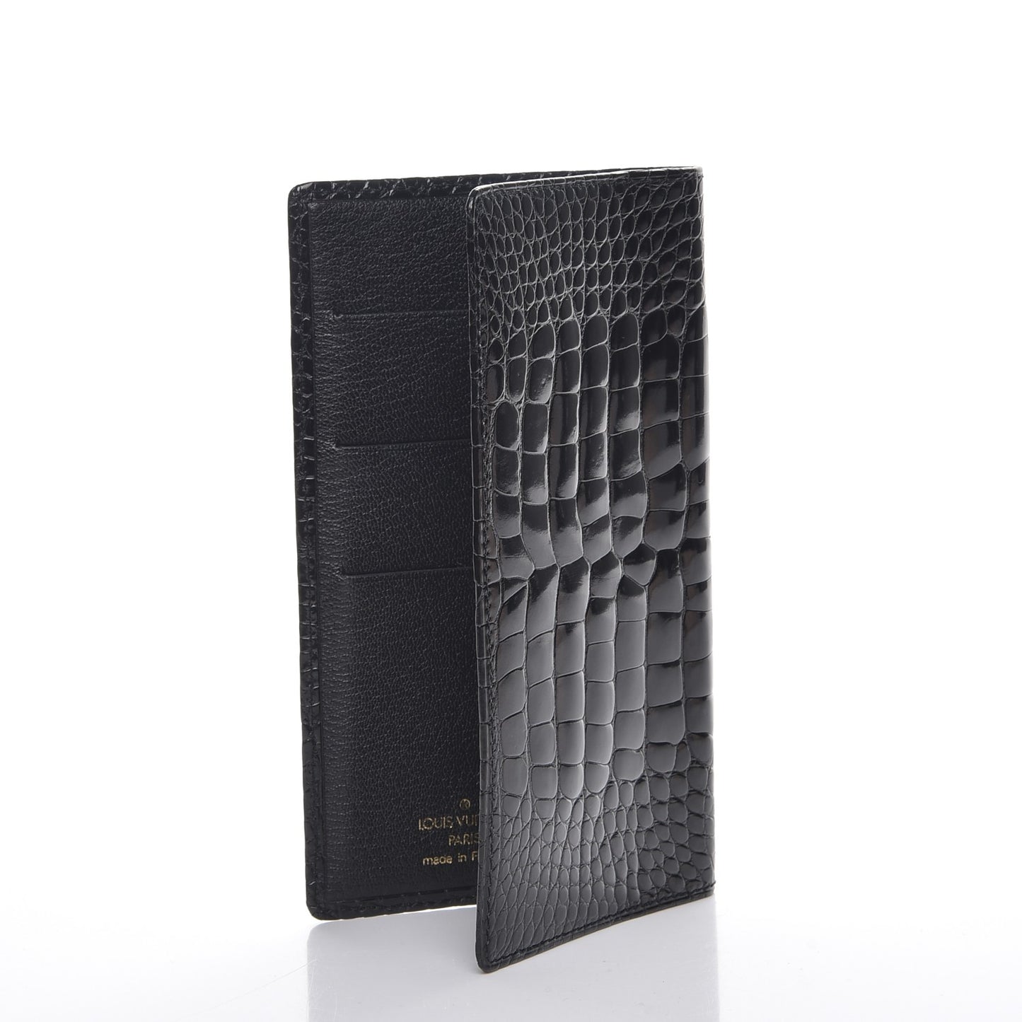 Alligator Checkbook Wallet Black