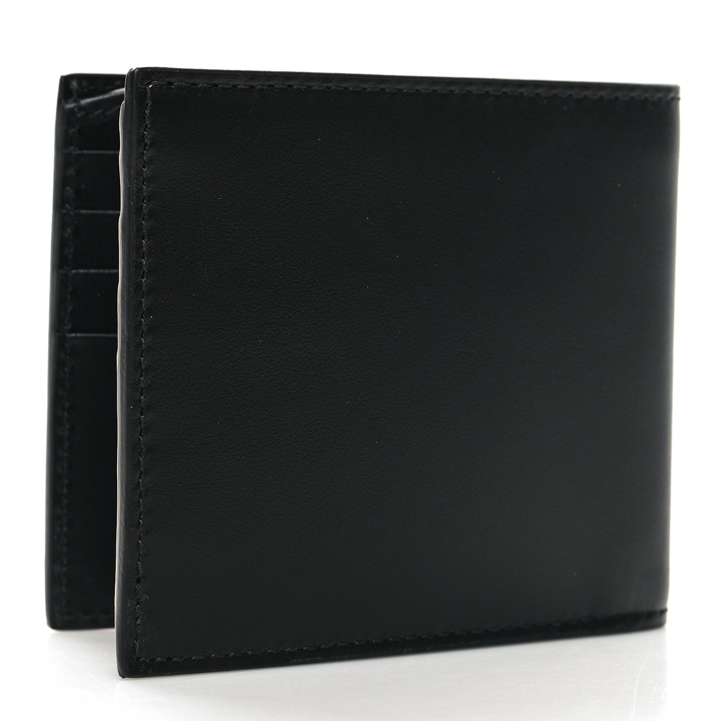 Plutone Calfskin Logo Bi-Fold Wallet Black