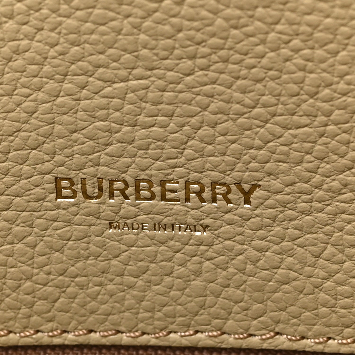 Burberry Grainy Calfskin Mini Two Handle Title Bag Camel 7 of 9