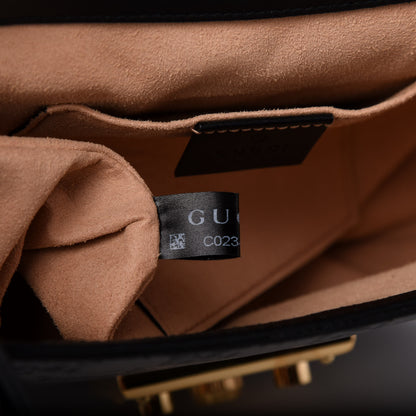 Gucci Guccissima Medium Padlock Messenger Shoulder Bag Black 8 of 12