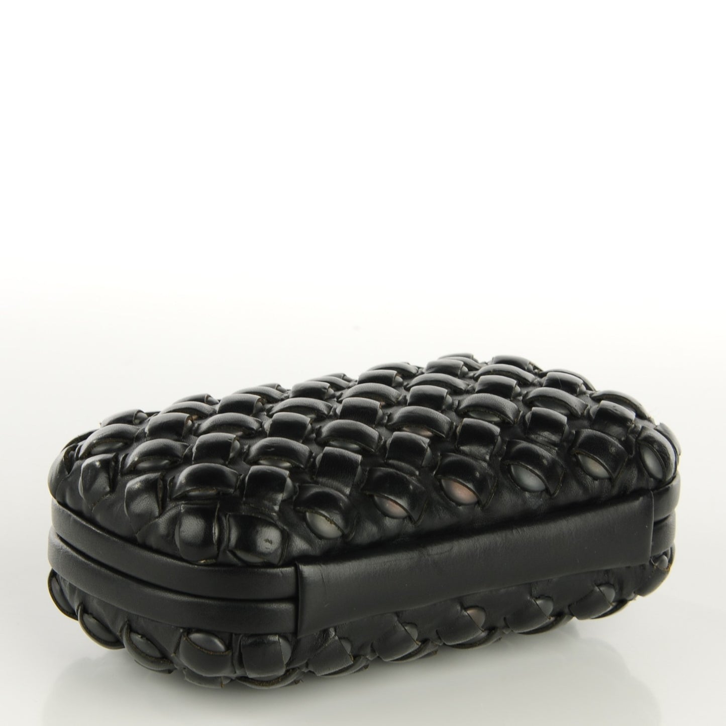Nappa Intrecciato Knot Clutch Nero Black