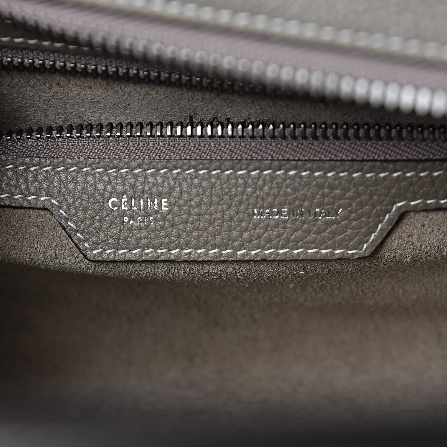 Celine Drummed Calfskin Mini Luggage Souris 6 of 11