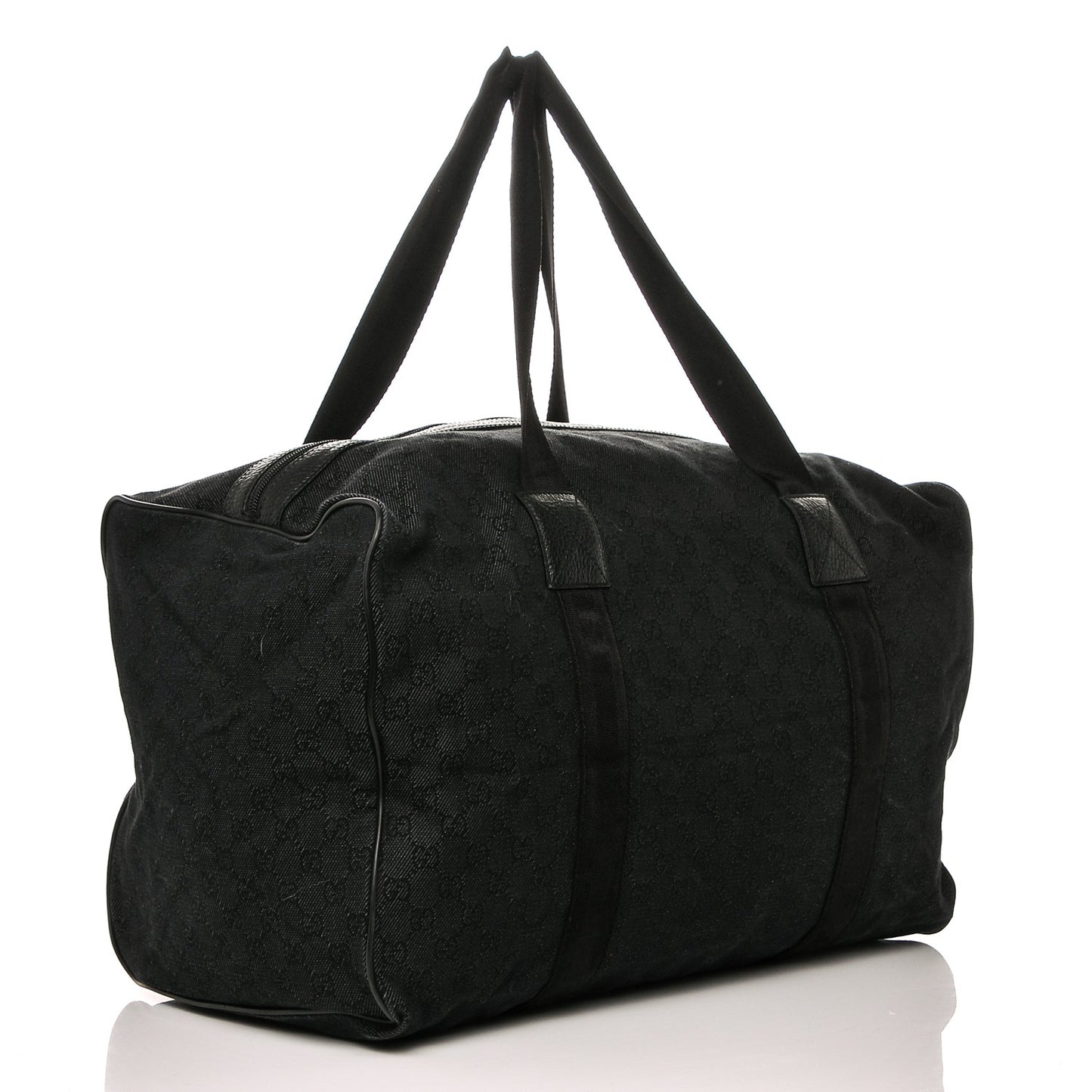 Denim Monogram Large Collapsible Carry On Duffle Black