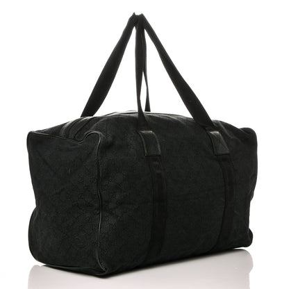 Gucci Denim Monogram Large Collapsible Carry On Duffle Black 3 of 6