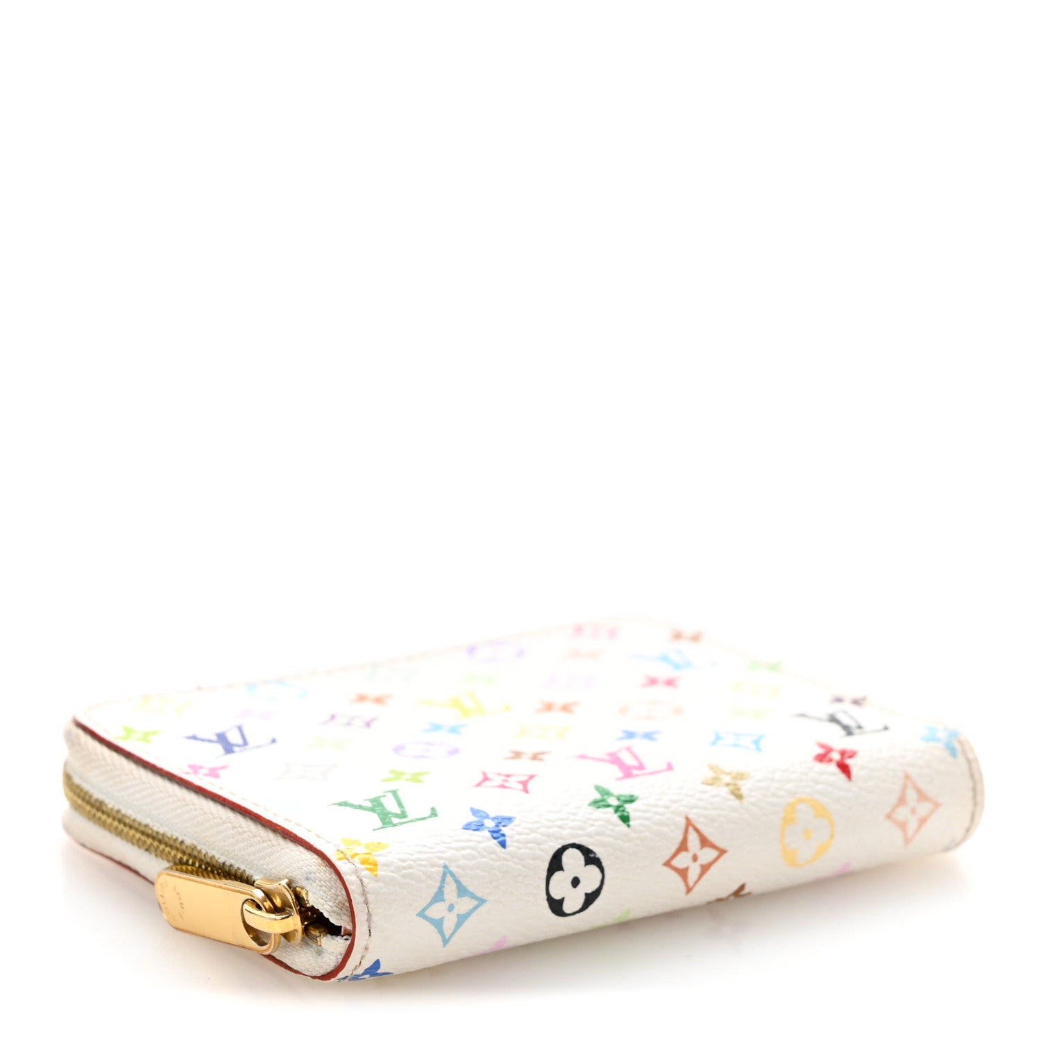 Louis Vuitton Monogram Multicolor Zippy Coin Purse Wallet White Litchi 4 of 11