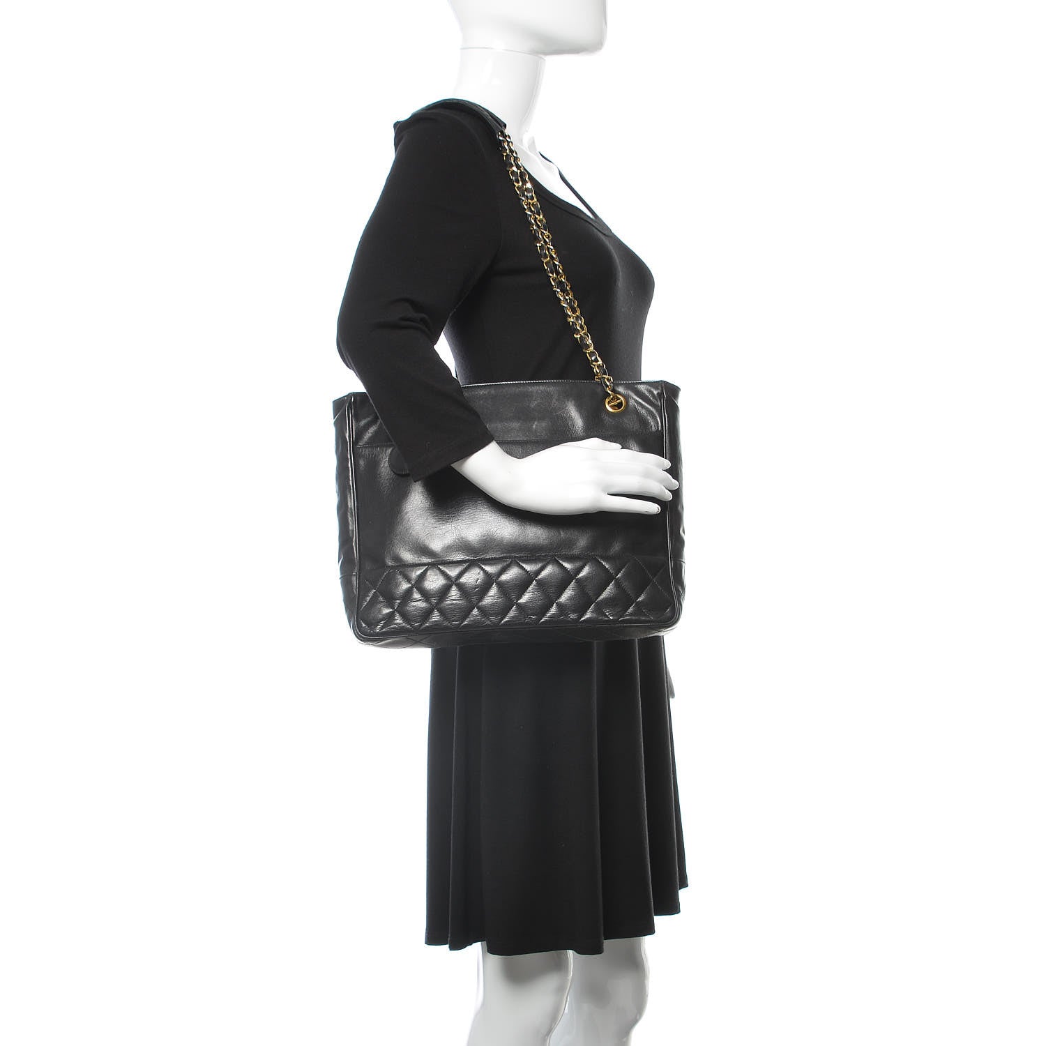 Chanel Lambskin Shopping Tote Black 2 of 14