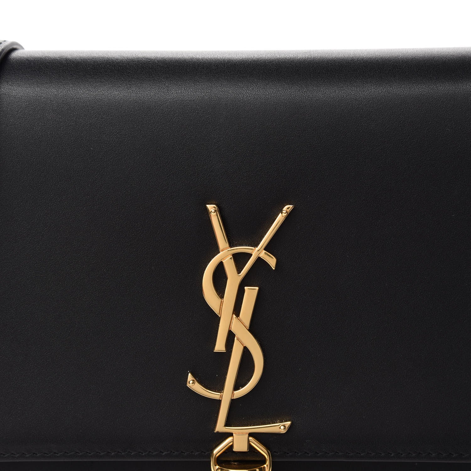Saint Laurent Smooth Calfskin Classic Monogram Kate Tassel Chain Wallet Black 9 of 10