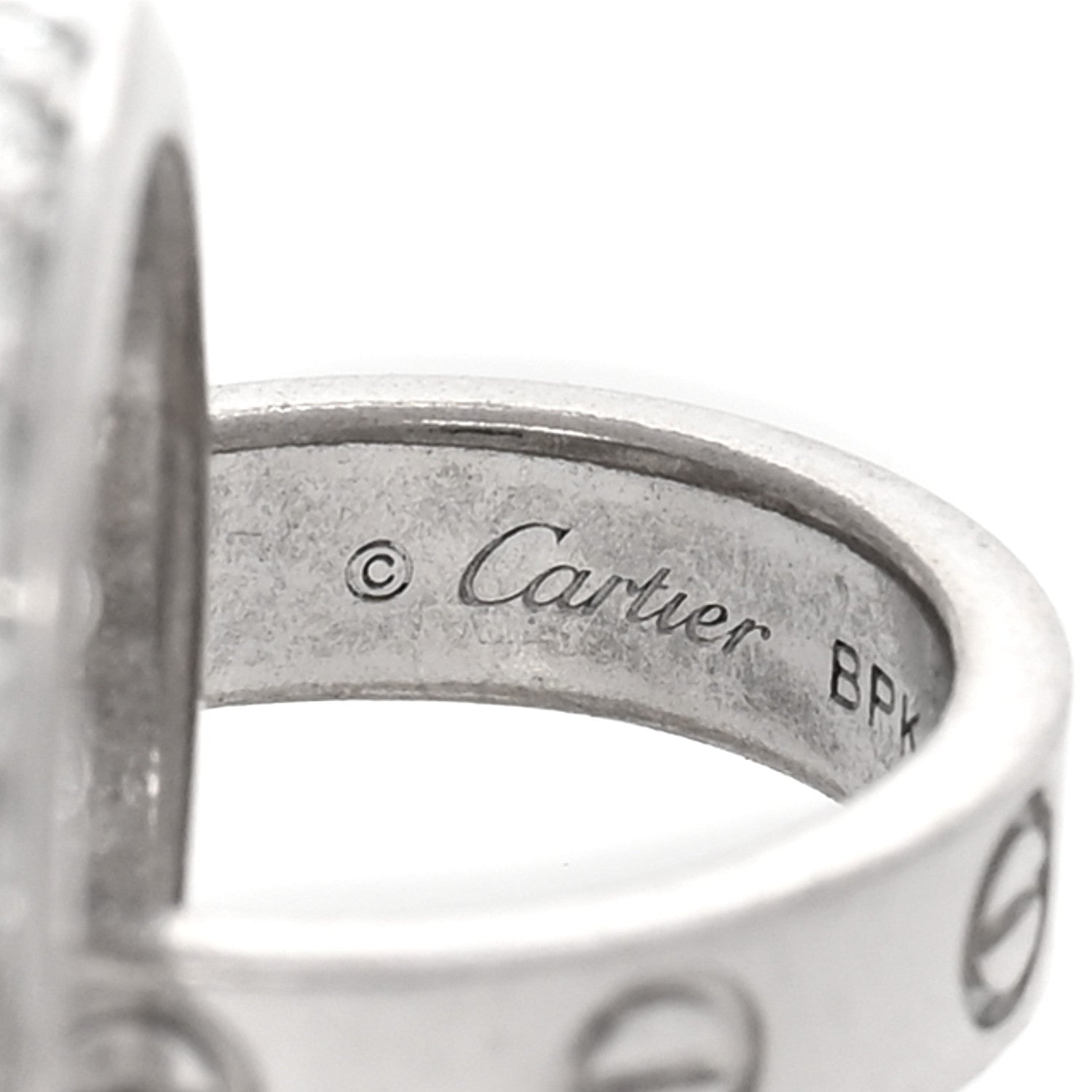 Cartier 18K White Gold Diamond Interlocking LOVE Necklace 4 of 5