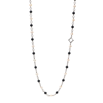 David Yurman Sterling Silver Black Onyx Pearl Bijoux Necklace 1 of 4