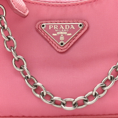 Prada Tessuto Nylon Saffiano Mini Re-Edition 2000 Shoulder Bag Begonia 8 of 13