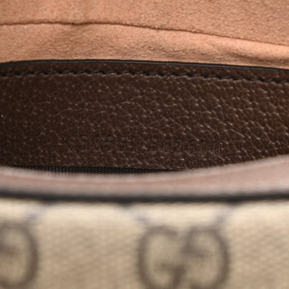 Gucci GG Supreme Monogram Textured Calfskin Web Mini Ophidia Half Moon Hobo Beige Ebony New Acero 7 of 11