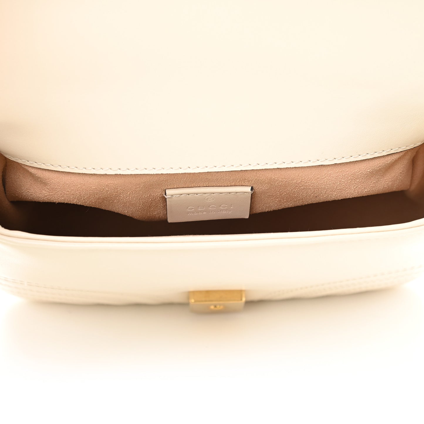 Calfskin Matelasse Mini GG Marmont Top Handle Shoulder Bag White