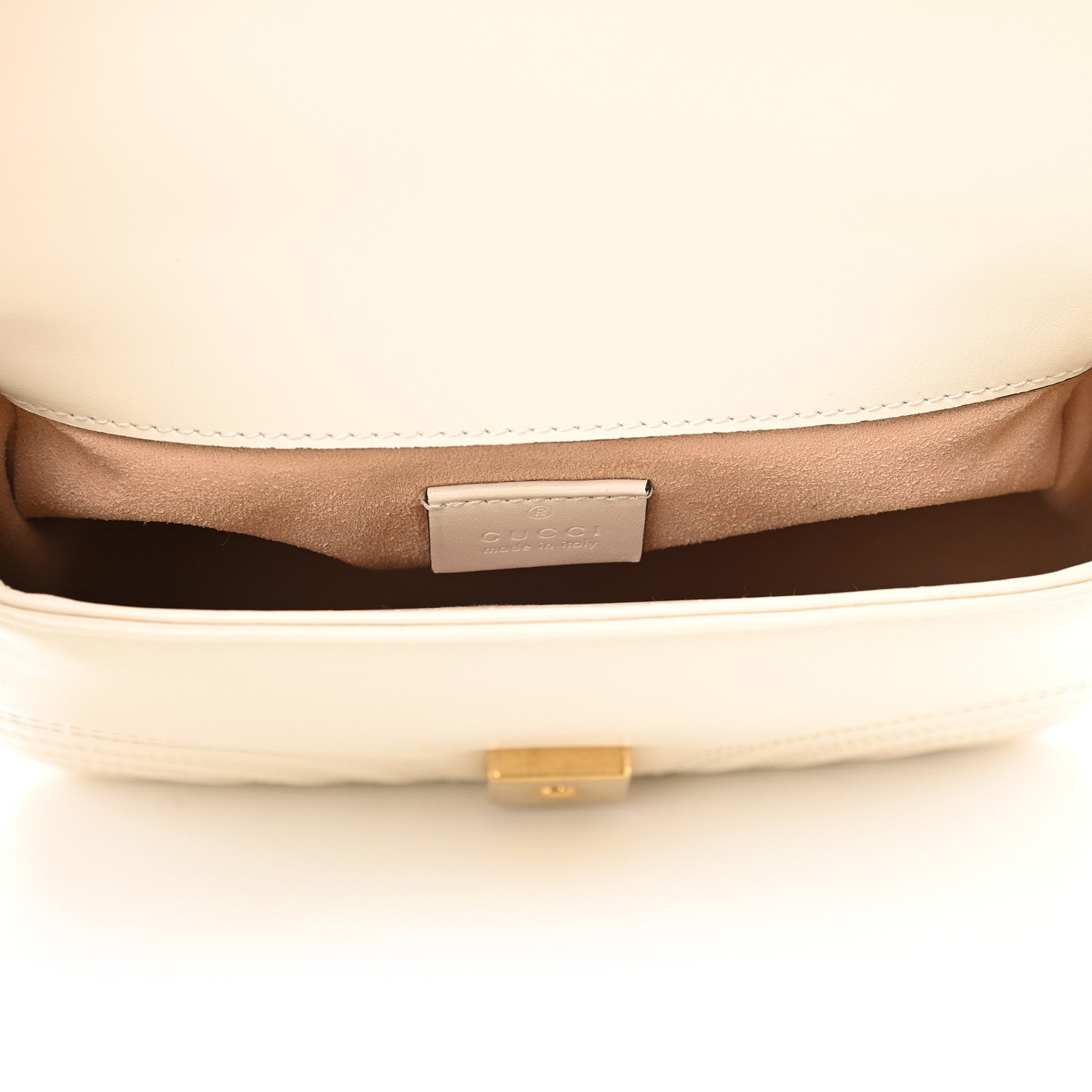 Gucci Calfskin Matelasse Mini GG Marmont Top Handle Shoulder Bag White 5 of 9