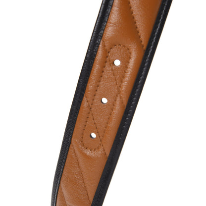 Gucci Azalea Calfskin Matelasse Diagonal Torchon Double G 40mm Belt 95 38 Cognac Black 4 of 5
