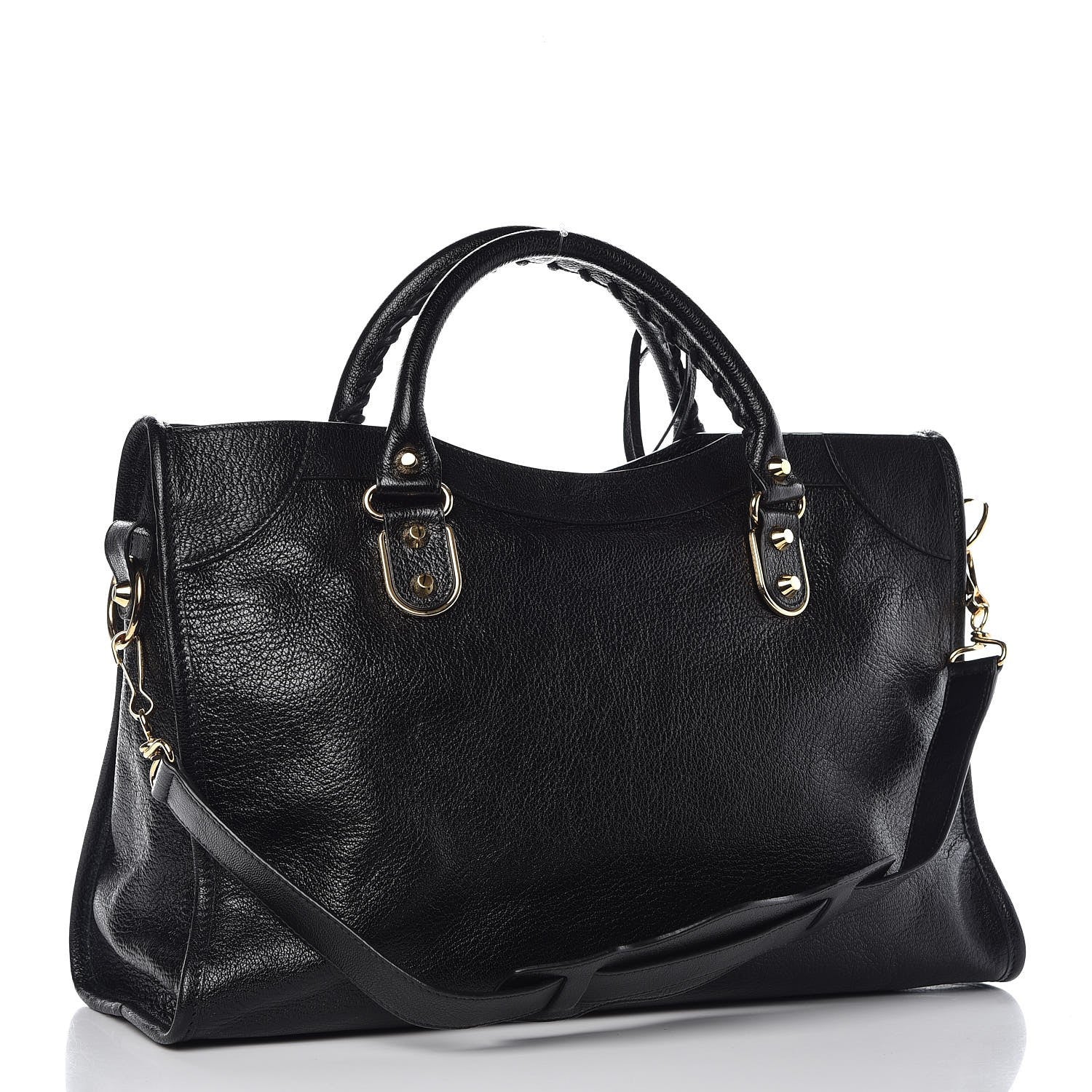 Balenciaga Chevre Gold Metallic Edge Hardware City Black 4 of 7