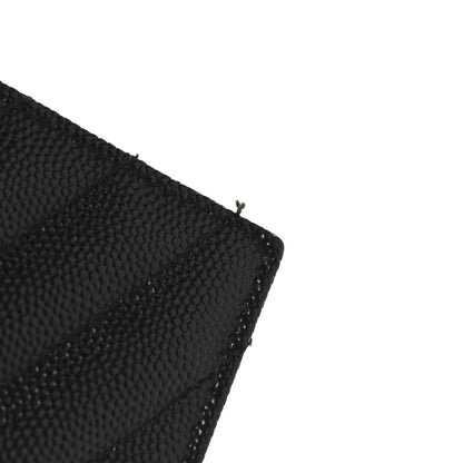 Saint Laurent Grain De Poudre Matelasse Chevron Monogram Envelope Chain Wallet Black 10 of 10
