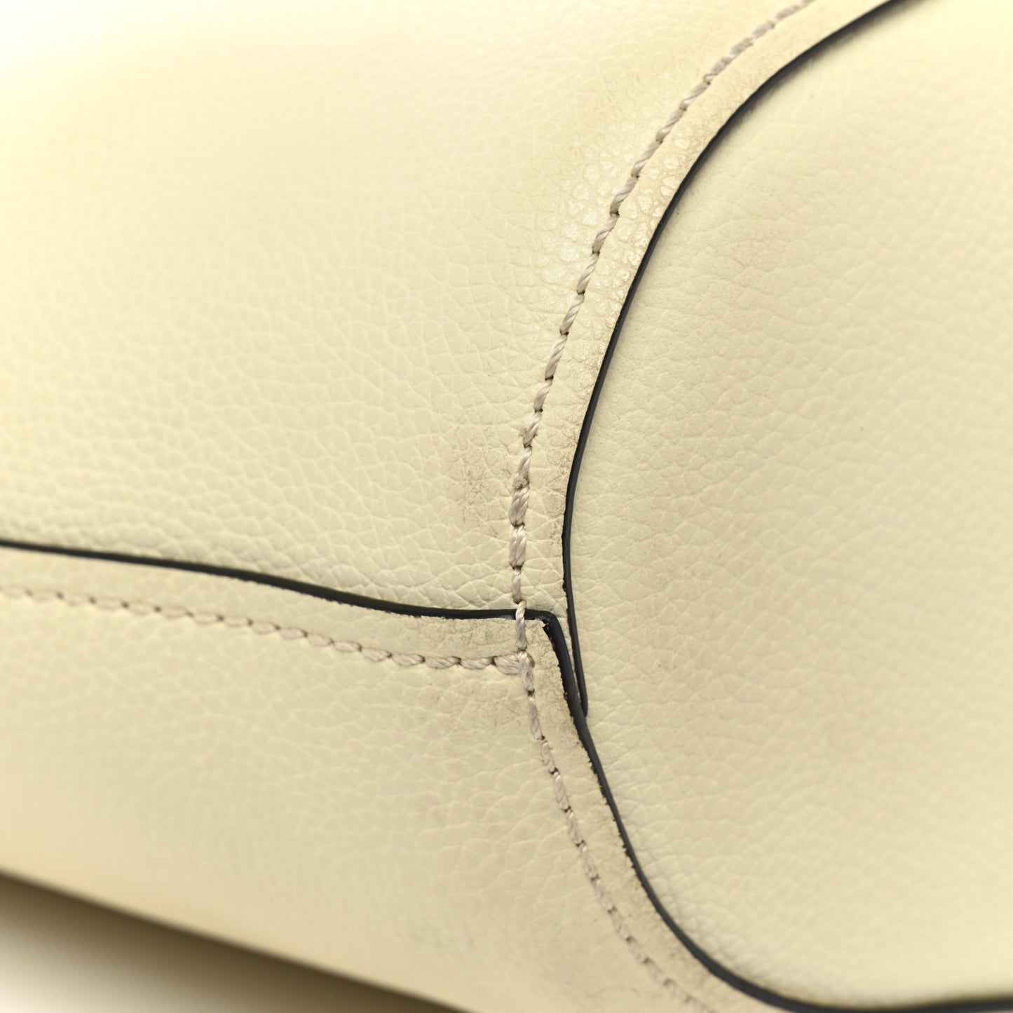 Smooth Grained Calfskin Small Aby Tote White
