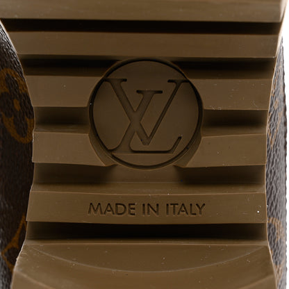 Louis Vuitton Suede Calfskin Monogram Laureate Platform Desert Boots 40 Taupe 8 of 8