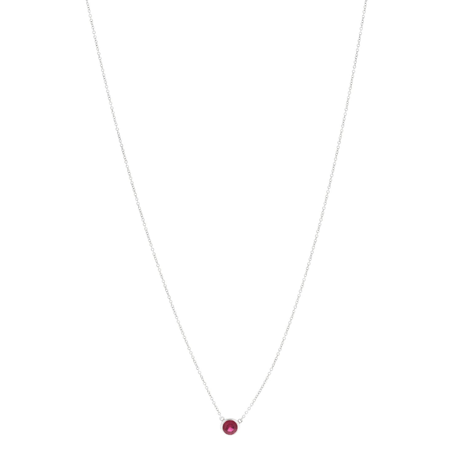 Tiffany Platinum Ruby Elsa Peretti Color By The Yard Pendant Necklace 1 of 5
