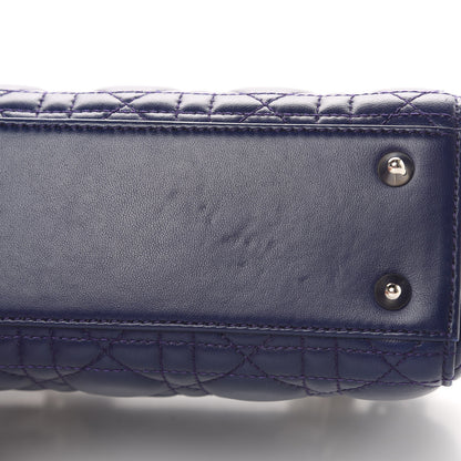 Christian Dior Lambskin Cannage Small Lucky Badges My Lady Dior Navy 11 of 13