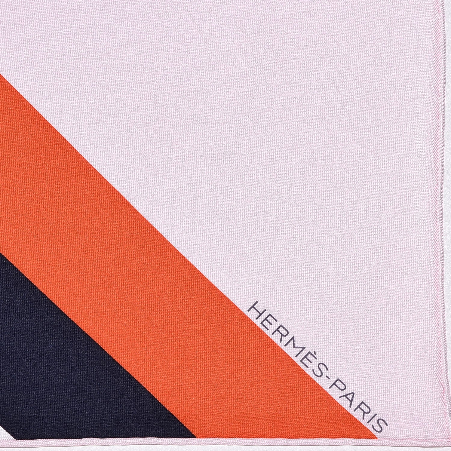Hermes Silk Centered Rhyme de Elaine Lustig Cohen Scarf 90 Rose Pale Orange Marine 5 of 5