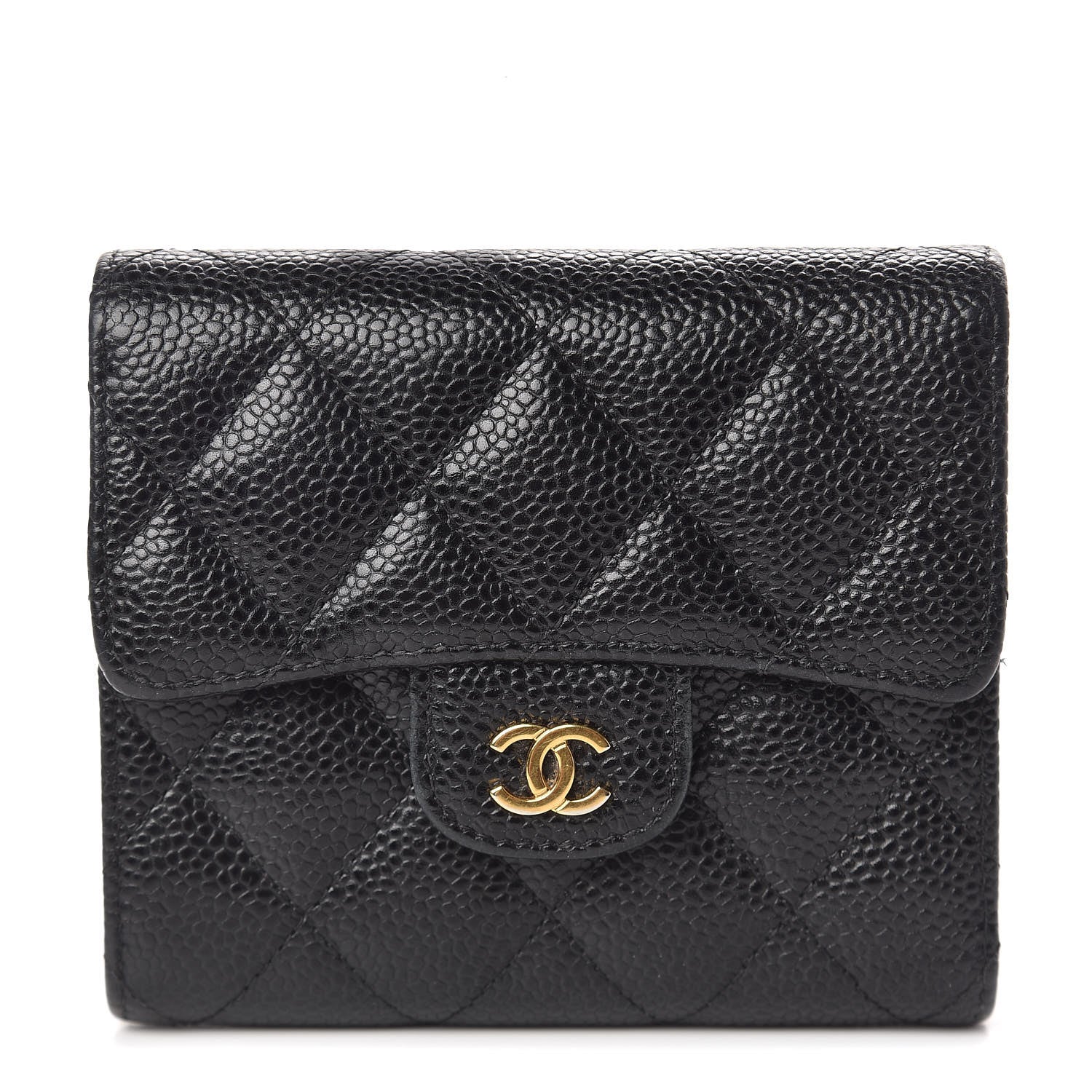 Chanel Caviar Quilted Compact Flap Wallet Black 1 of 8
