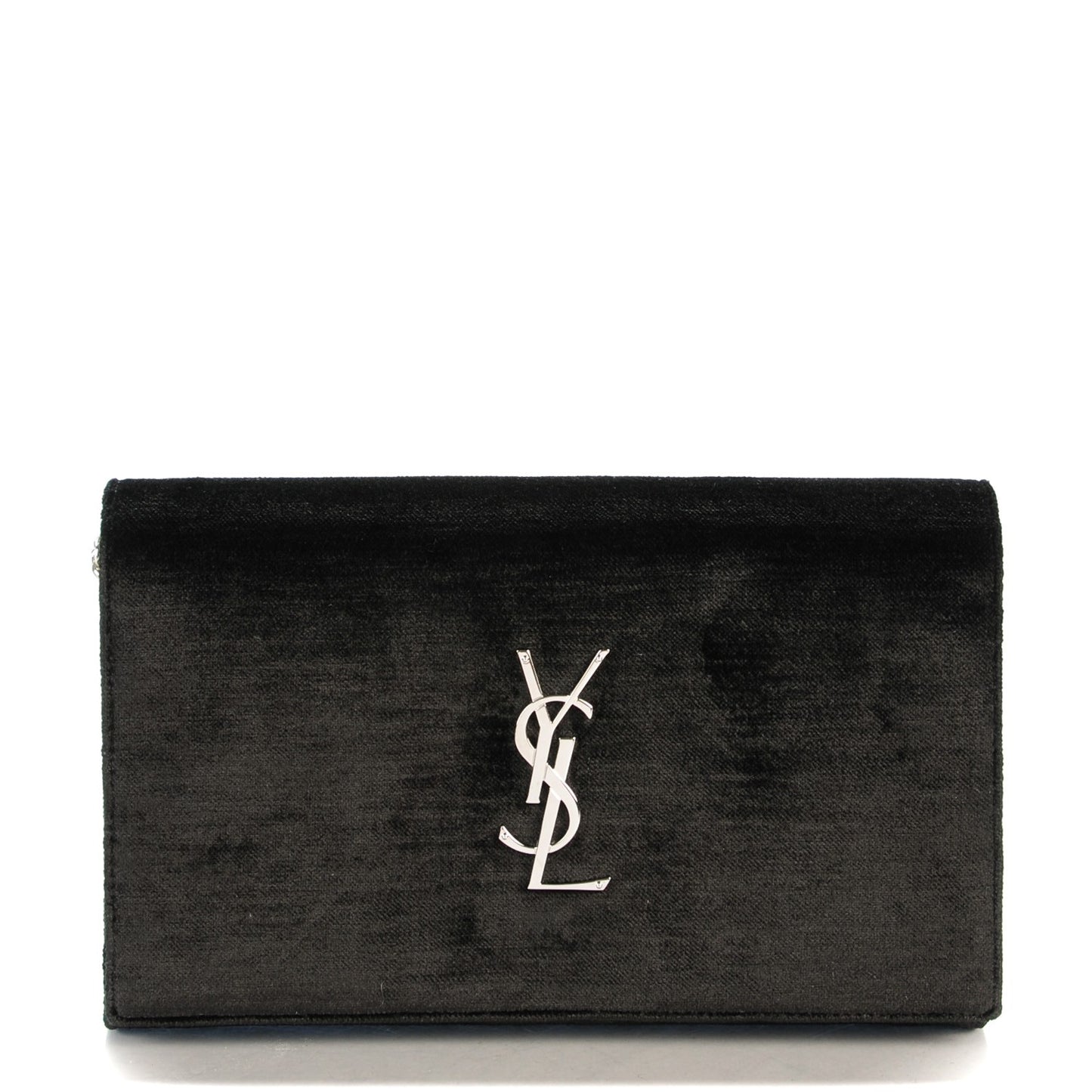 Velvet Monogram Chain Wallet Black