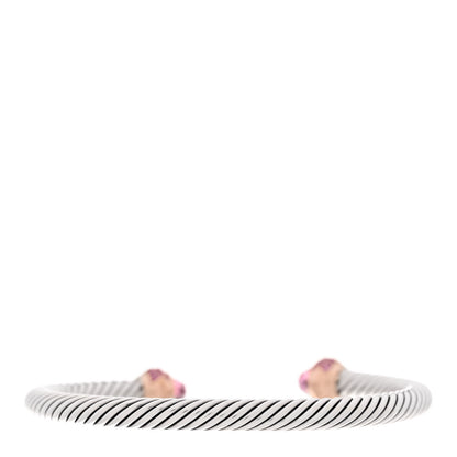 David Yurman DAVID YURMAN Sterling Silver 18K Rose Gold Pink Tourmaline Pink Sapphire 5mm Cable Classics Bracelet 2 of 4
