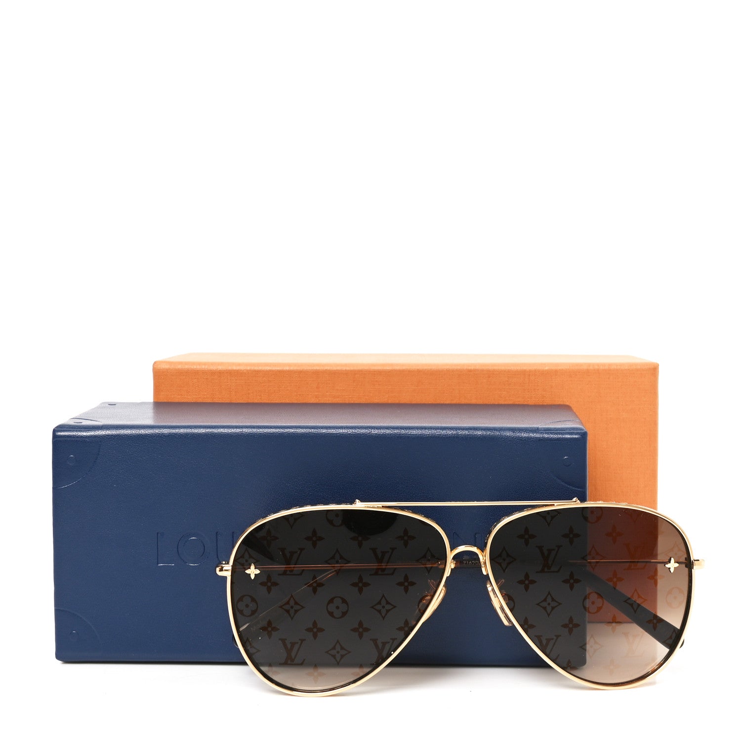 Louis Vuitton Metal The LV Pilot Sunglasses Z1620U Gradient Brown Monogram 8 of 8