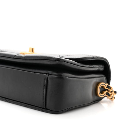 Chanel Lambskin Quilted Enamel Chain Logo Mini Flap Black 10 of 11