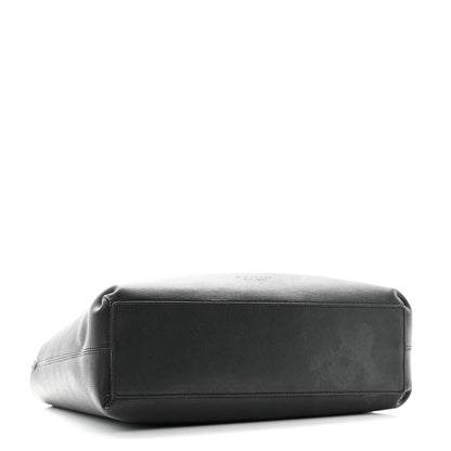 Burberry Grainy Calfskin Haymarket Check Medium Reversible Tote Black 7 of 17