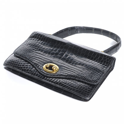 Hermes Porosus Crocodile Boule Handbag Black 4 of 6