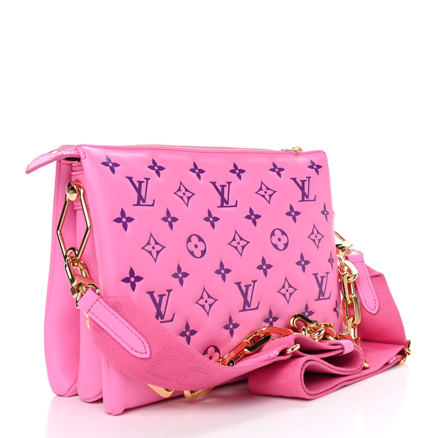 Louis Vuitton Lambskin Embossed Monogram Vuittamins Coussin PM Rose Violet 3 of 10