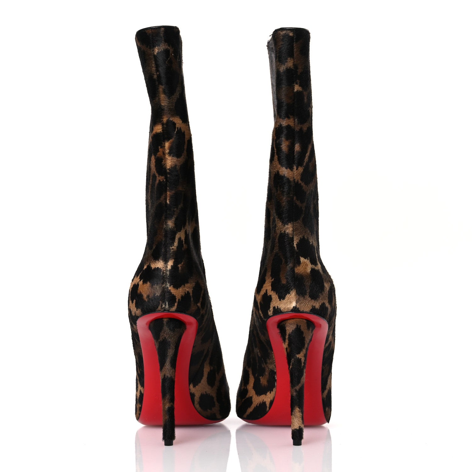 Christian Louboutin Pony Hair Leopard Print Astrilarge 100 Booties 39 Brown Black 6 of 9