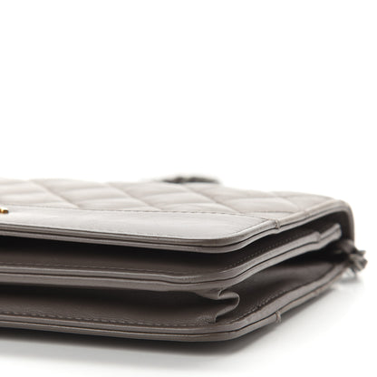 Chanel Aged Calfskin Quilted Gabrielle Wallet On Chain WOC Grey 10 of 12